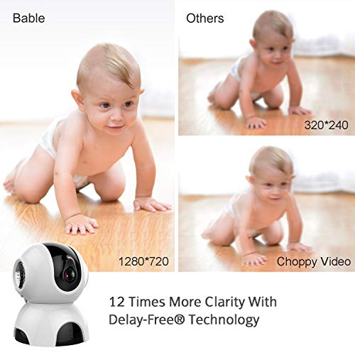 Bable Baby Monitor with 720P Camera, HD Video Baby Monitor with Infrared Night Vision Camera, Remote Control, Temperature Monitor, Two-Way Talk, Up to 900 feet