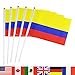TSMD Colombia Stick Flag, 50 Pack Hand Held Small Colombian National Flags On Stick,International World Country Stick Flags Banners,Party Decorations for World Cup,Sports Clubs,Festival Events