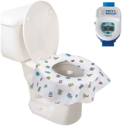 Potty Watch Potty Training Timer, Blue with Potty Protectors, 20 Pack