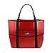 Dejaroo - Sand Free Mesh Bag - Strong Lightweight Tote For Beach & Vacation Essentials. Tons of Storage with 8 Pockets, Foldable, 17x9x15 inches, Red with Black Straps