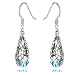 925 Sterling Silver Filigree Dangle Earrings for Women Fashion