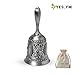 YES.YM Hand Call Bell Multi-Purpose Hand Bell for Wedding Decoration,Alarm,School Church Classroom,Bar (Silver)