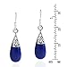 AeraVida Filigree Swirl Teardrop Simulated Blue Lapis-Lazuli Inlay .925 Sterling Silver Dangle Earrings | Classic Sterling Silver Dangle Earrings for Women | For Mother’s Day