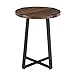 Walker Edison Anastasia Modern Metal Wrap X Base Accent Table, 18 Inch, Dark Walnut