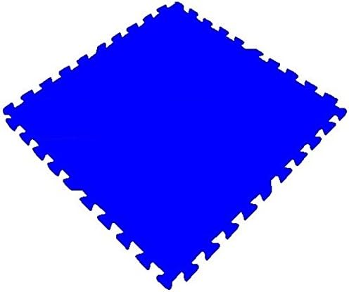 Get Rung Fitness Mat with Interlocking Foam Tiles for Gym Puzzle Flooring for Child Care, Day Care, Garages, Workshops, home gyms, anti fatigue cushion safety (BLUE, 120SQFT)