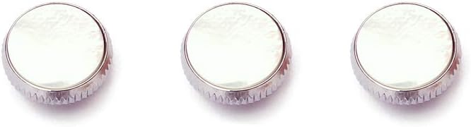 Alnicov White Shell Inlay Trumpet Finger Buttons Sliver for Trumpet Replacement 3pcs