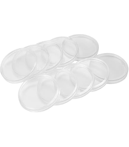 Boîte à pièces ronde en acrylique et métal pour petites capsules de pièces de 15 mm, 16 mm, 16,5 mm