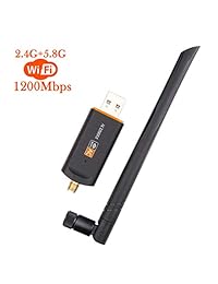XVZ USB WiFi Adapter, 1200mbps Dual Band 2.4G  5G Wireless Adapter, Mini Wireless Network Card WiFi Dongle for Laptop Desktop PC, Support Windows10 8 8.1 7 Vista XP 2000, Mac OS X 10.6-10.14