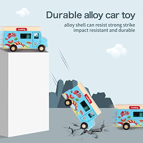 image for REMOKING Alloy Dining Car Toy, Educational Stem Pull-Back Magnetic Ind