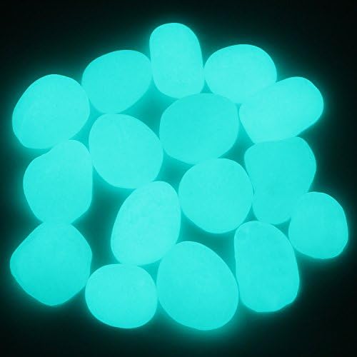 Large Brighter Glow Pebbles Stones - IFUNEYS Artificial Glow in the Dark Pebbles for Walkway Garden and Decor DIY Decorative Gravel Stones (100, Blue)
