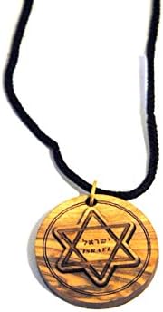 Coexistence Olive Wood Star of David on String Pendant Necklace