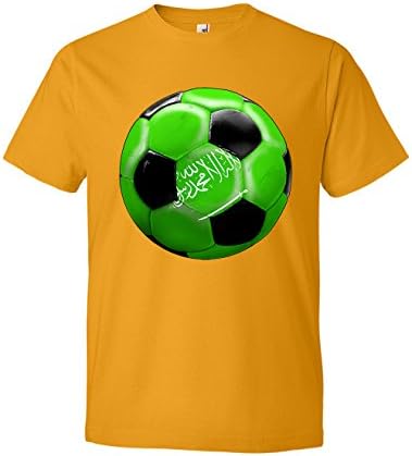 Tenacitee Men's Saudi Arabia Soccer Scoop Neck T-Shirt, X-Large, Gold