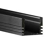 6.56 ft. Black Anodized Aluminum PDS4-ALU Channel - For LED Tape Light - Klus B1718K7L