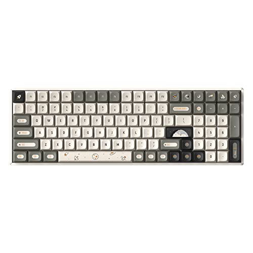 IQUNIX F97 Hitchhiker Gaming Keyboard, 96% Layout 100 Keys 2.4G & Bluetooth 5.1 Wireless Hot Swappable Mechanical Keyboard with Cherry MX Blue Switch LED Backlight for Windows/Mac/Android/iOS