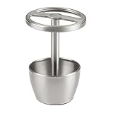 InterDesign Avery Toothbrush Holder Stand For Bathroom Vanity Countertops, Brushed Stainless steel