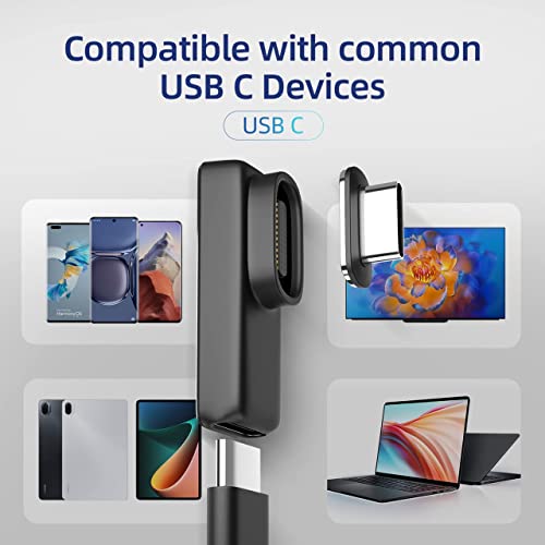 USB C Magnetic Adapter Type C Connector: USB 3.1 Charging Cable Switcher Converter - PD 100W Quick Charge - 9GB/s Data Transfer 4K@60Hz Video Output - Compatible with MacBook Pro/Air USB C Devices
