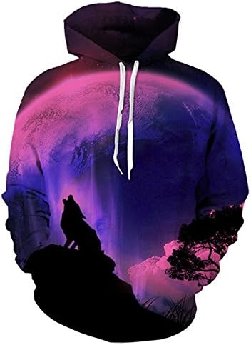 Soulandy hoodie Men Women Harajuku Realistic 3D Digital Print Hoodie With Big Pockets Galaxy10Asia Small = US XS