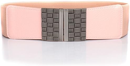 Decorative elastic waist dress/ metal buckle elastic belt hook-C One Size