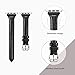 Secbolt Leather Bands Compatible with Apple Watch Band 38mm 40mm 41mm Iwatch SE Series 9 8 7 6 5 4 3 2 1 Slim Replacement Wristband Strap Stainless Steel Buckle, Black