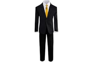 Black n Bianco Boys' Formal Black Suit with Shirt and Vest