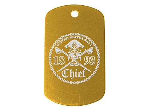 Light Gold Dog Tag Only No Chain Chief Petty Officer 1893 Cutlasses