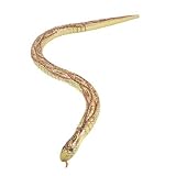 Water & Wood Red Beige Wooden Flexibility Simulation Bendy Snake Toy Adorn