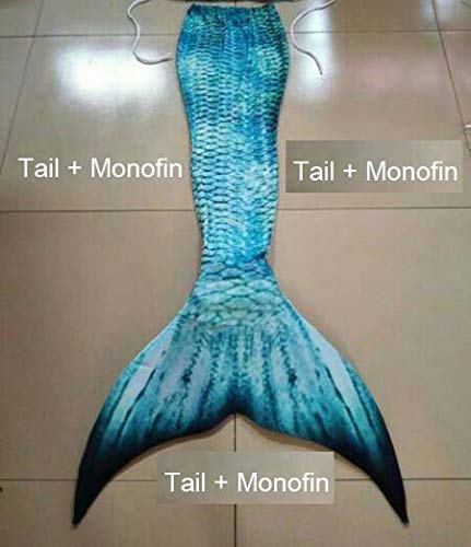 Dunnomart Mermaid Tail Monofin Women Costume Swimming Swimmable Mermaid Tail Cosplay Halloween Costumes