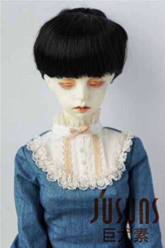 Jusuns JD049 8-9'' 21-23CM Black Roll Cake Up Style Doll Wigs 1/3 SD Synthetic Mohair BJD Doll Hair