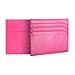 Slim Genuine Leather Credit Card Holder Front Pocket Wallet with RFID Blocking - Hot Pink