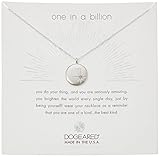 Dogeared one In A Billion, Sparkle Star Disc Silver Chain Necklace, 16