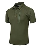 TACVASEN Mens Camouflage Camo Performance Tactical Short Sleeve Polo T-Shirt