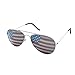 American USA Flag Design Metal Frame Aviator Unisex Sunglasses with Print Patterned Lens for Sun Protection, Driving, Eye Wear by Super Z Outlet (Silver)