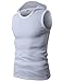 H2H Mens Hooded Sleeveless T-shirts WHITE US L/Asia XXL (JPSK05)