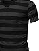 Youstar Men's Plain Stripe Pattern V Neck Short Sleeve T-Shirts