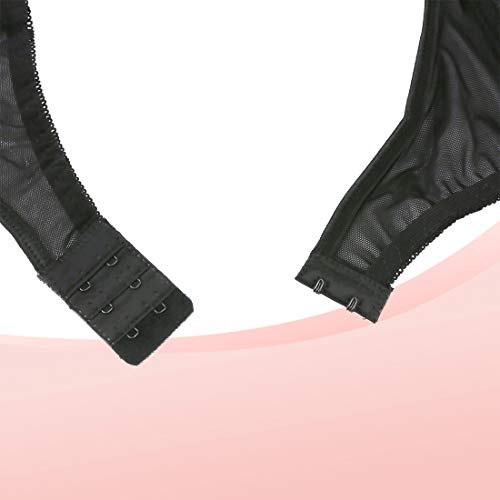 Slocyclub Women 3 Pieces Lace Garter Belt and Stockings Sets, Black, 2XL(US 10)