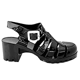 New Womens Summer Retro Jelly Slingback Strappy Heel Rain Fisherman Sandals