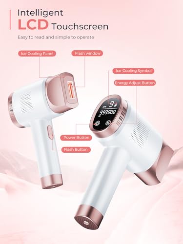 Beauris IPL Laser Hair Removal Device for Women Men, Painless Ice-Cooling Hair Remover Machine, 3 Functions, 9 Levels, At-Home Salon & Long Lasting Results for Face Bikini Line Armpits Leg Body, Rose
