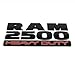 Yoaoo 2x Genune Black Ram 2500 Emblem Badge 3D Emblem Decals Nameplates Flat Letter OEM Matte