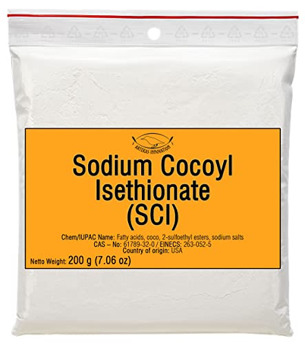 Sodium Cocoyl Isethionate (SCI) – Mildes anionisches Tensid – Pulver für DIY Shampoo-Bars, Duschgel, Gesichtsreiniger und feste Seifen – Sulfatfrei –