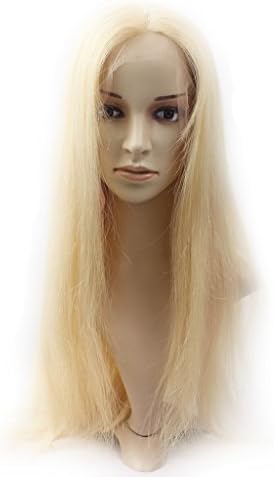 Sexy Girl Hair Human Lace Front Wig Brazilian Remy Human Silky Straight Hair Lace Wigs with Baby Hair For African Americans 130% Density Blonde #613 12inch