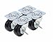 Caster Classics 2-inch Locking Low Profile HD Rubber Wheel Plate Casters - 4-Pack