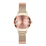 OLMECA Womens Watch Gilrls Watches Luxury Diamonds Waterproof Wristwatch Stainless Steel Milanese Band Pink Color 892-QMwd.zuan