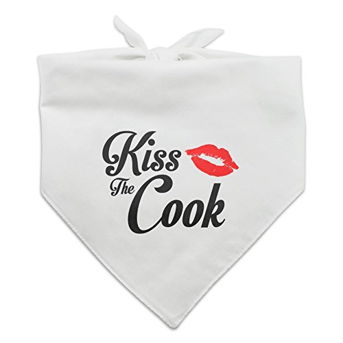 Graphics and More Kiss the Cook Dog Pet Bandana - White