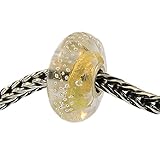 Authentic Trollbeads Glass 62023 Gold Silver Trace