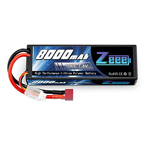 Zeee 2S Lipo Akku 7,4V 8000mAh 100C Hardcase Batterie mit Deans T Stecker für RC Car RC Truck RC Auto Boot LKW Truggy RC…