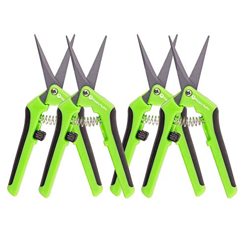 Happy Hydro – Trimming Scissors – Straight Tip – Teflon Coated Non Stick Blades – 4 Pack