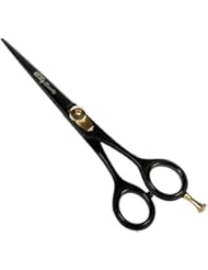 G4 Professional Barber Hair Cutting Scissors Adjustable Tension Screw and Detachable Finger Rest Shears (6 Inches) - Black