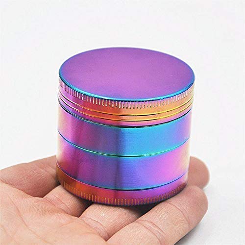 4 Piece Metal Tobacco Grinder Herb Spice Grinder Zinc Alloy Metal Grinder (Rainbow)