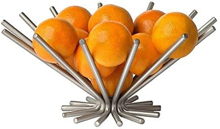 Kitchen Table Satin Nickel Finish Handmade Unconventional Modern Design Stylish Fruits and Vegetables Stainless Steel Basket Bowl