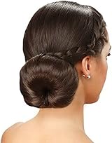 CLOTHOBEAUTY 2pc Extra Large Hair Bun Donut Maker Ring Style Chignon Brown 4.3in view 8
